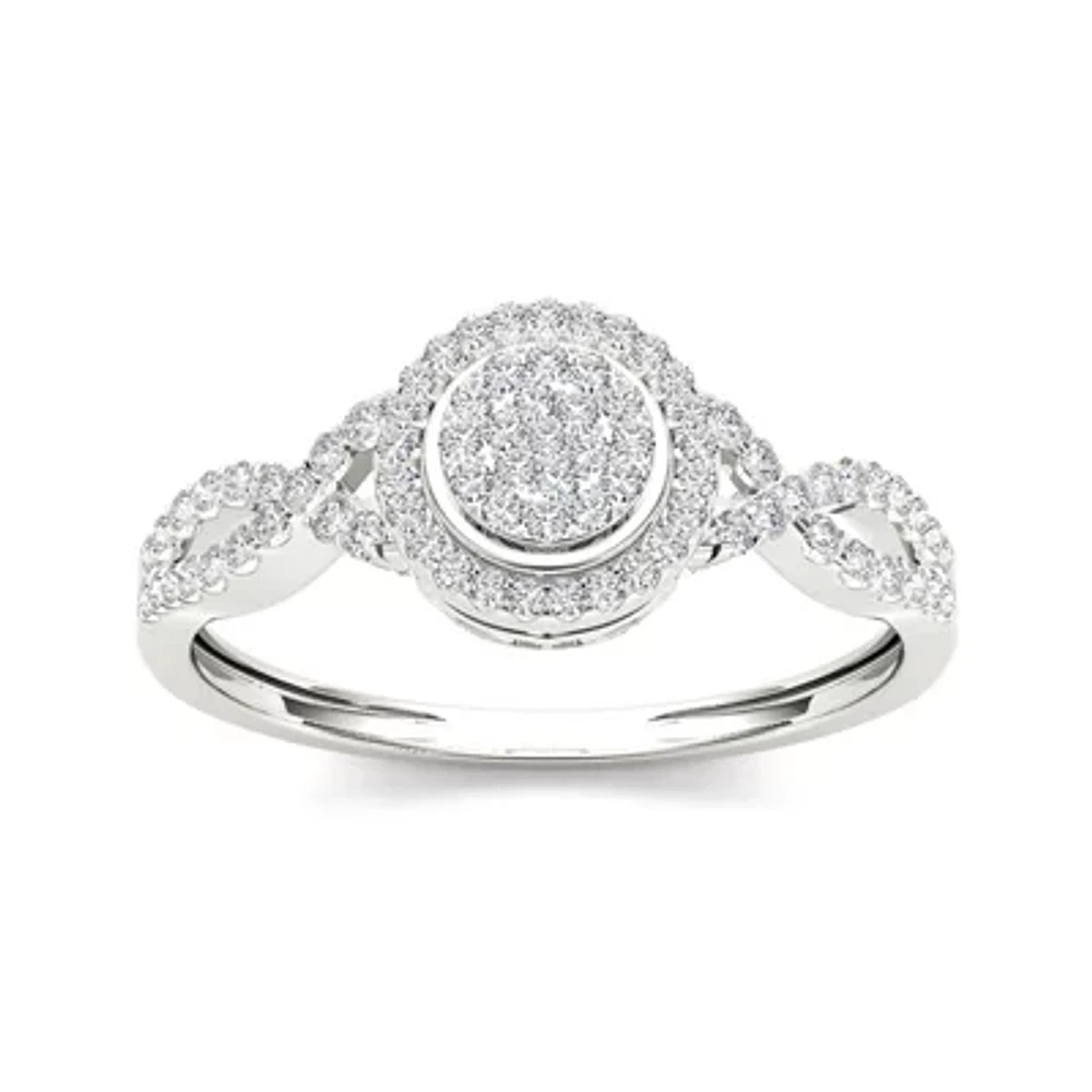 1/ CT.T.W. Natural Diamond 10K White Gold Engagement Ring