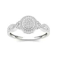 1/ CT.T.W. Natural Diamond 10K White Gold Engagement Ring