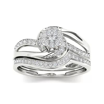 CT.T.W. Natural Diamond 10K Gold Bridal Set