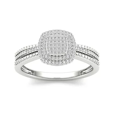 1/5 CT.T.W. Natural Diamond 10K White Gold Engagement Ring