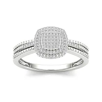 1/5 CT.T.W. Natural Diamond 10K White Gold Engagement Ring