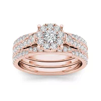 1 CT.T.W. Natural Diamond 14K Rose Gold Bridal Set