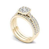 1 CT.T.W. Natural Diamond 14K Yellow Gold Bridal Set