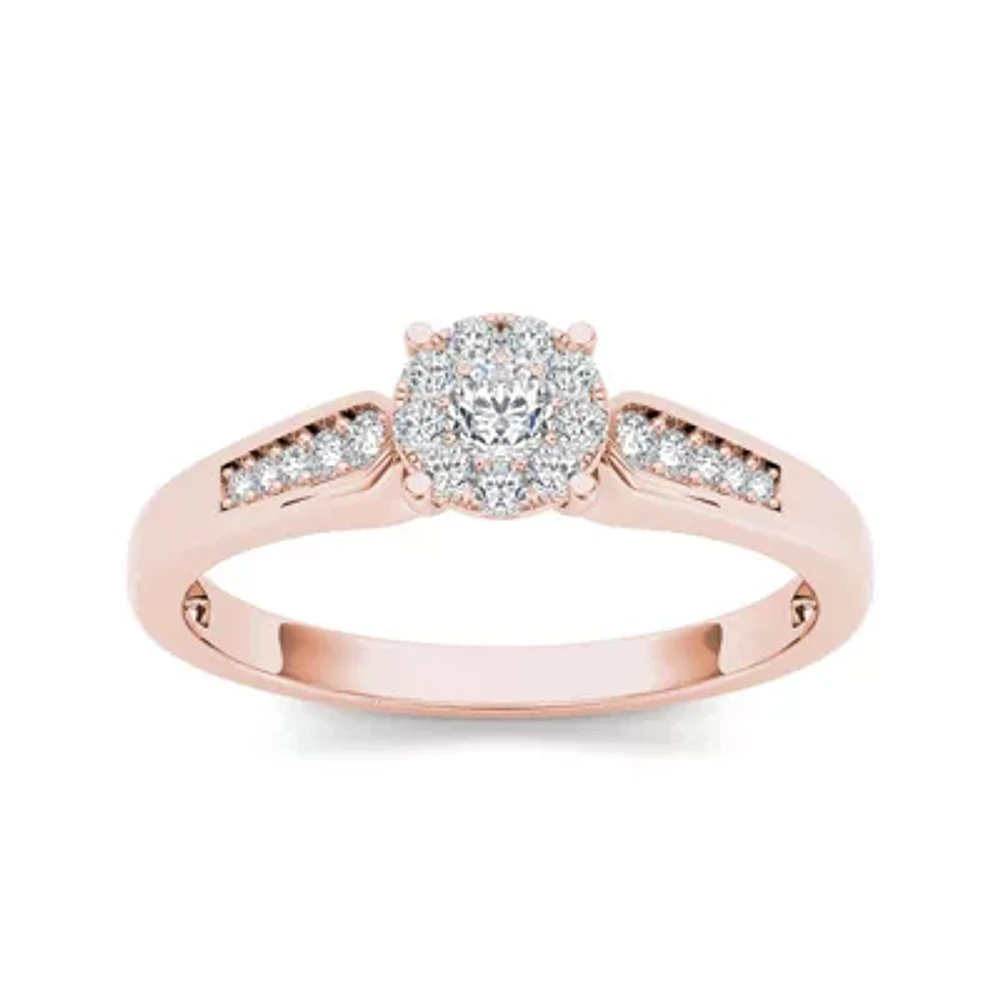 1/ CT.T.W. Natural Diamond 10K Rose Gold Engagement Ring