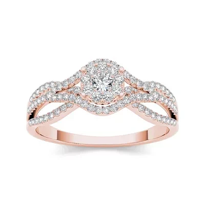 CT.T.W. Natural Diamond 10K Rose Gold Engagement Ring