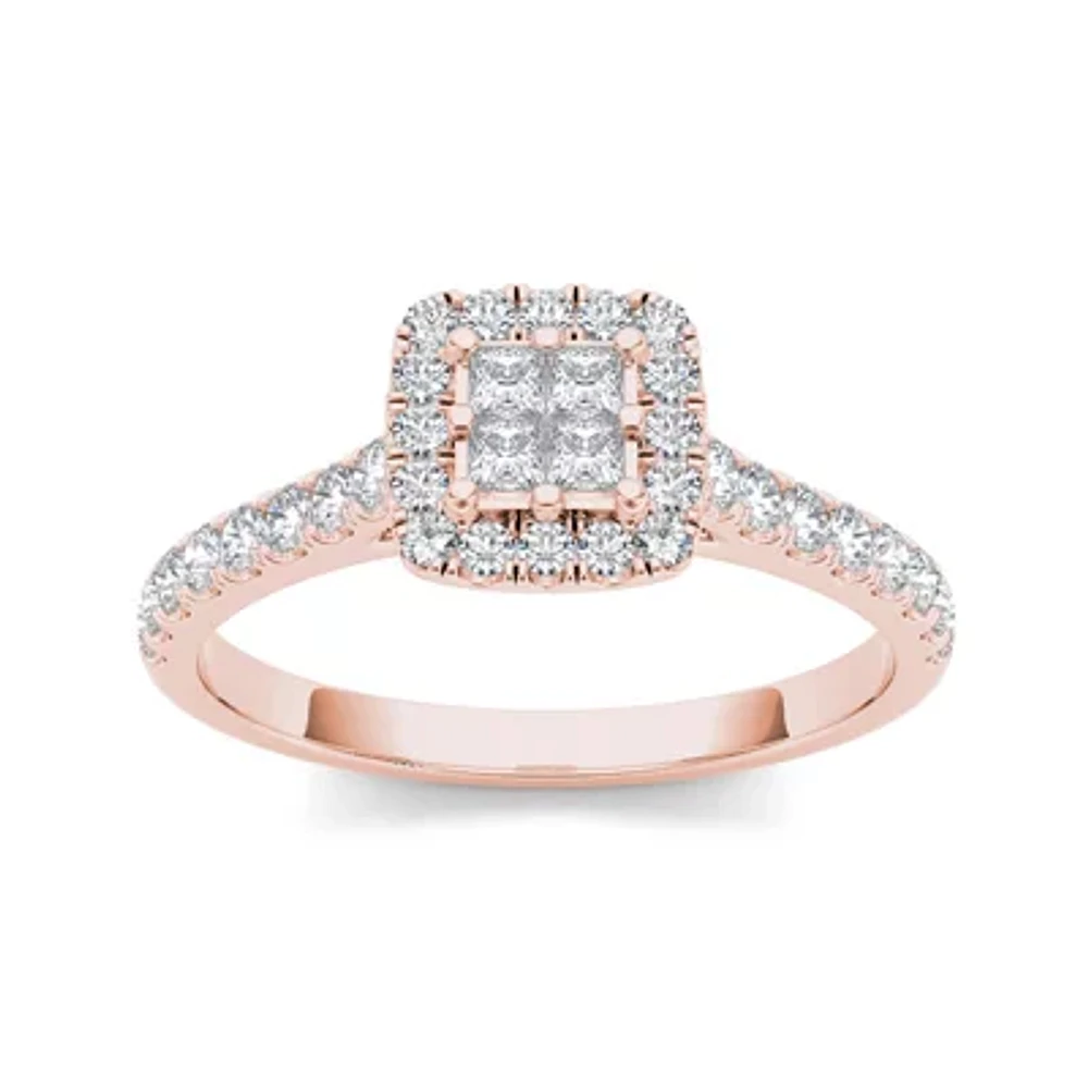 1/2 CT.T.W. Natural Diamond 10K Rose Gold Engagement Ring