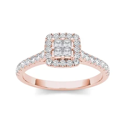 1/2 CT.T.W. Natural Diamond 10K Rose Gold Engagement Ring