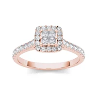 1/2 CT.T.W. Natural Diamond 10K Rose Gold Engagement Ring