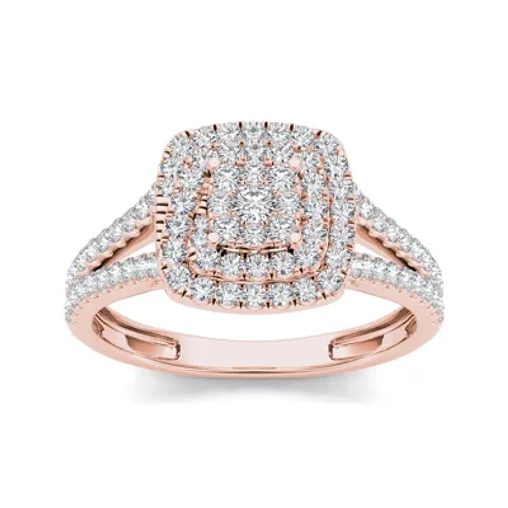 1/2 CT.T.W. Natural Diamond 10K Rose Gold Engagement Ring