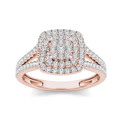 1/2 CT.T.W. Natural Diamond 10K Rose Gold Engagement Ring