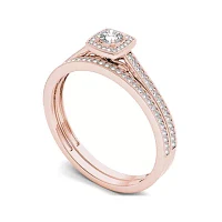 1/3 CT.T.W. Natural Diamond 10K Rose Gold Bridal Set