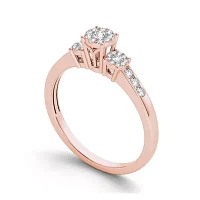 1/3 CT.T.W. Natural Diamond 10K Rose Gold Engagement Ring