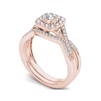 3/8 CT.T.W. Natural Diamond 10K Rose Gold Engagement Ring