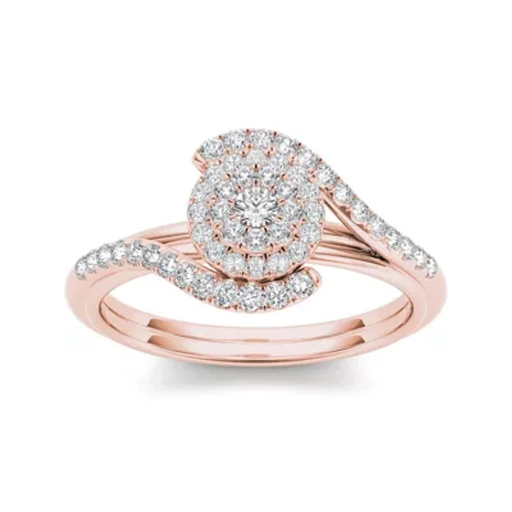 3/8 CT.T.W. Natural Diamond 10K Rose Gold Engagement Ring