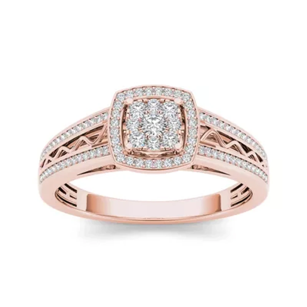 3/8 CT. T.W. Diamond 10K Rose Gold Engagement Ring