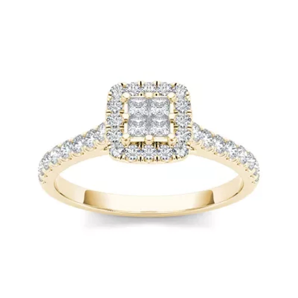 1/2 CT.T.W. Natural Diamond 10K Yellow Gold Engagement Ring