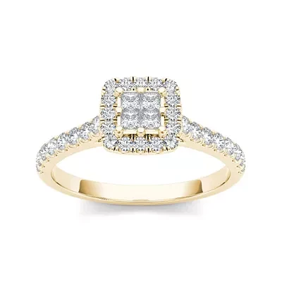 1/2 CT.T.W. Natural Diamond 10K Yellow Gold Engagement Ring