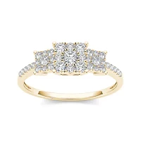 1/2 CT.T.W. Natural Diamond 10K Yellow Gold Engagement Ring