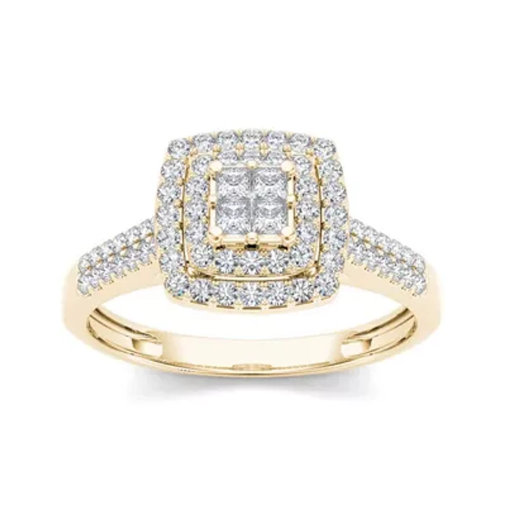 1/2 CT.T.W. Natural Diamond 10K Yellow Gold Engagement Ring