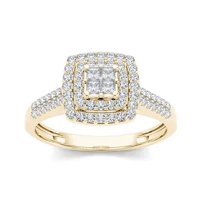 1/2 CT.T.W. Natural Diamond 10K Yellow Gold Engagement Ring