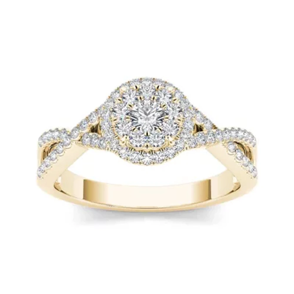 1/2 CT.T.W. Natural Diamond 10K Yellow Gold Engagement Ring