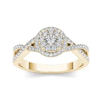 1/2 CT.T.W. Natural Diamond 10K Yellow Gold Engagement Ring