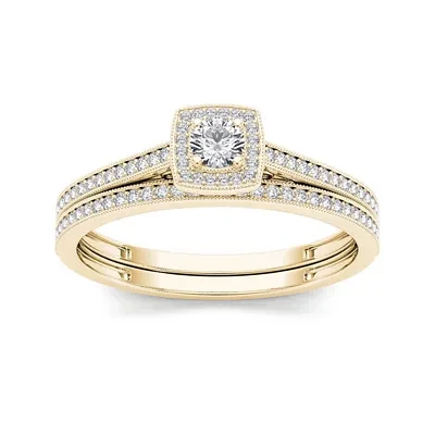 1/3 CT.T.W. Natural Diamond 10K Yellow Gold Bridal Set