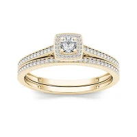 1/3 CT.T.W. Natural Diamond 10K Yellow Gold Bridal Set