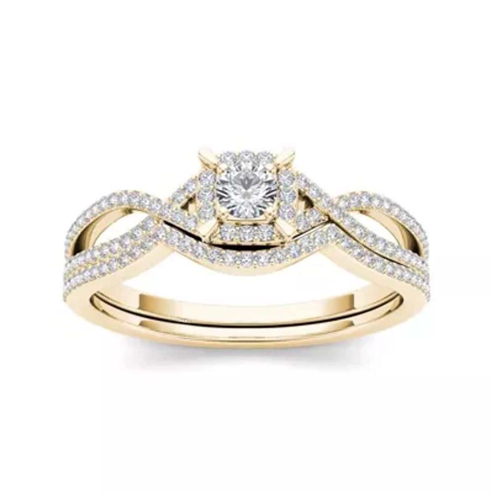1/3 CT.T.W. Natural Diamond 14K Yellow Gold Engagement Ring
