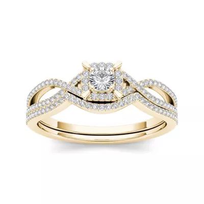 1/3 CT.T.W. Natural Diamond 14K Yellow Gold Engagement Ring