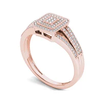 1/6 CT.T.W. Natural Diamond 10K Rose Gold Engagement Ring