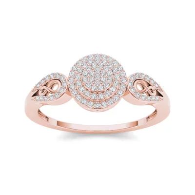 1/5 CT.T.W. Natural Diamond 10K Rose Gold Infinity Engagement Ring