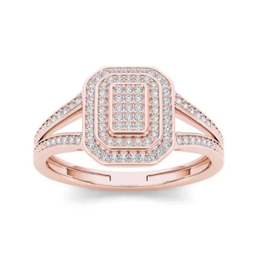 1/4 CT.T.W. Natural Diamond 10K Rose Gold Engagement Ring