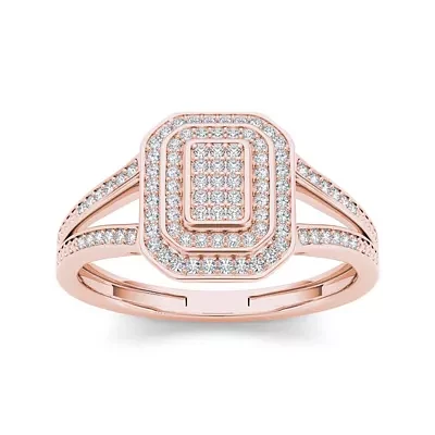 1/4 CT.T.W. Natural Diamond 10K Rose Gold Engagement Ring