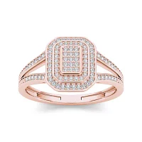 1/4 CT.T.W. Natural Diamond 10K Rose Gold Engagement Ring