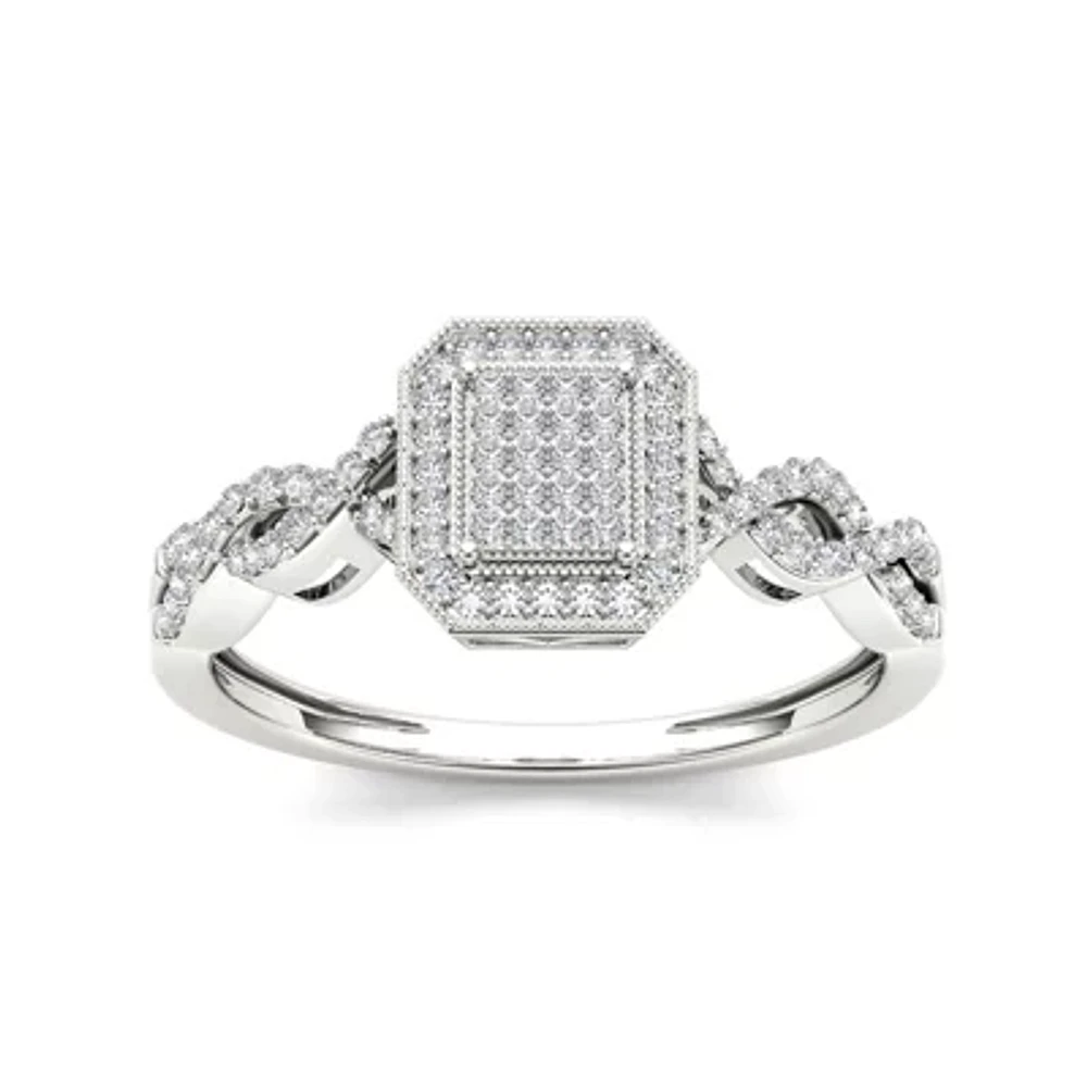 1/5 CT.T.W. Natural Diamond 10K White Gold Engagement Ring