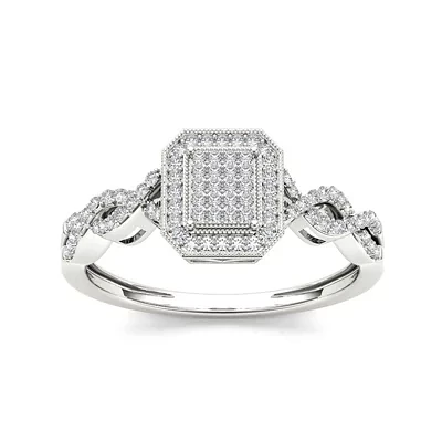 1/5 CT.T.W. Natural Diamond 10K White Gold Engagement Ring