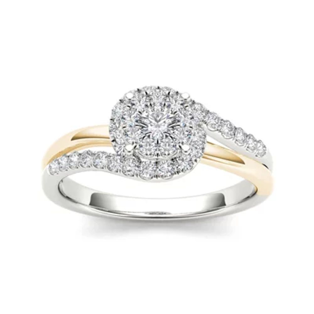 1/2 CT.T.W. Natural Diamond 10K Two-Tone Gold Engagement Ring