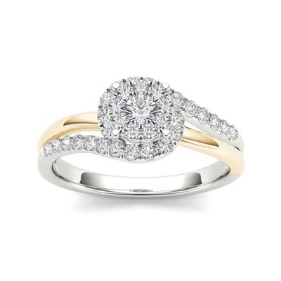 1/2 CT.T.W. Natural Diamond 10K Two-Tone Gold Engagement Ring