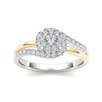 1/2 CT.T.W. Natural Diamond 10K Two-Tone Gold Engagement Ring