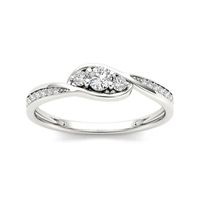 1/ CT.T.W. Natural Diamond 10K Gold 3-Stone Engagement Ring