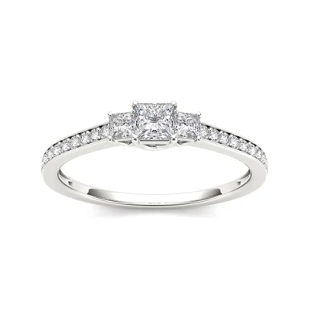 1/2 CT.T.W. Natural Diamond 14K Gold 3-Stone Engagement Ring