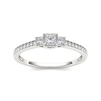 1/2 CT.T.W. Natural Diamond 14K Gold 3-Stone Engagement Ring