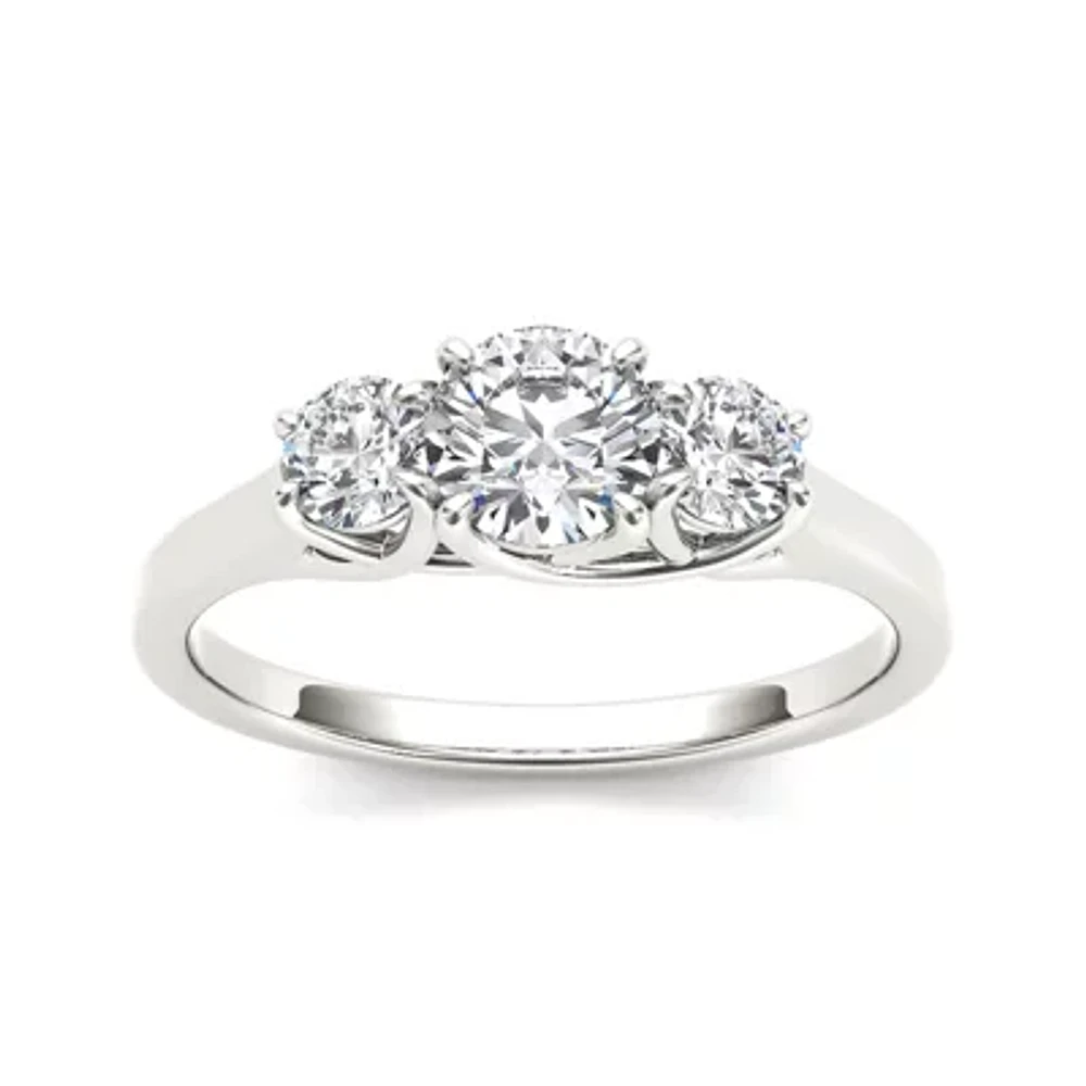 CT.T.W. Natural Diamond 14K White Gold 3-Stone Engagement Ring