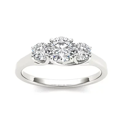 CT.T.W. Natural Diamond 14K White Gold 3-Stone Engagement Ring