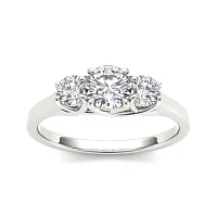 CT.T.W. Natural Diamond 14K White Gold 3-Stone Engagement Ring