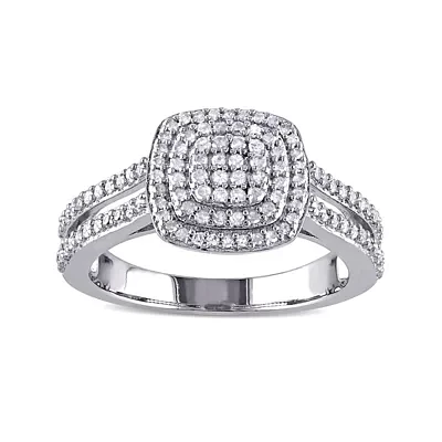 1/2 CT.T.W. Natural Diamond Sterling SIlver Ring