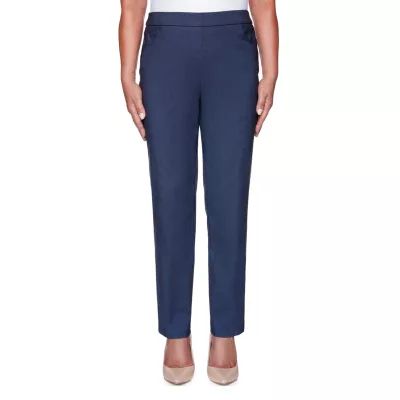 Alfred Dunner Classics Womens Mid Rise Slim Pull-On Pants