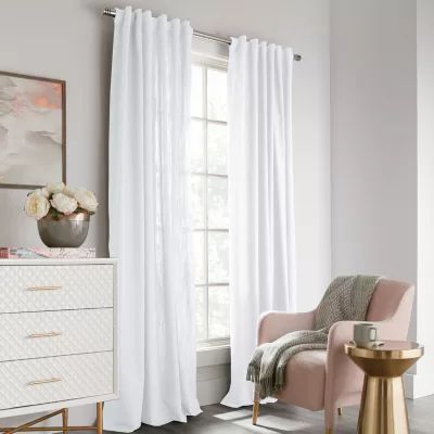 Liz Claiborne Nora 100% Cotton Light-Filtering Rod-Pocket Back-Tab Single Curtain Panel