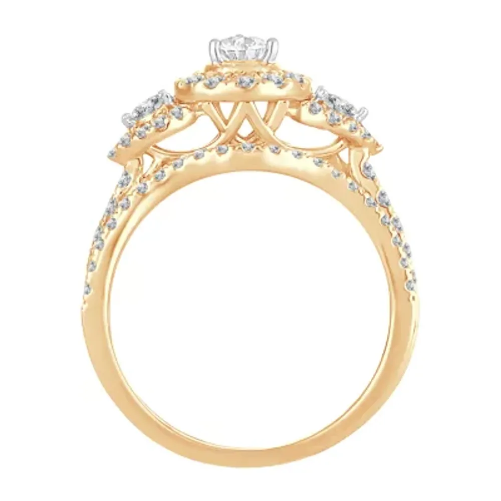 Womens CT. T.W. Mined White Diamond 10K Gold Pear Bridal Set